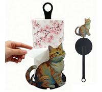 Tissues Dispenser - Countertop Stand for Storage, Space Saving Practical Designs, Dog Inspired Foldable Papers Racks for Home, Office, Pantry, White Alloy, Travel Friendly