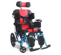 TISTIK Adult Reclining Aluminum Lightweight Foldable Transport Wheelchair 18" Wide Seat Bariatric Wheelchair w/Hand Brakes All Terrain Fold Up for Seniors ≤100kg