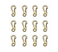 TiSuit Mini Carabiner Clip Spring Snap Hook Buckle Clasps for Paracord Keychain Backpack Bottle Outdoor Camping Accessories, 12pcs Gold, 26.4mm