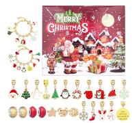 Tisujune Christmas Advent Bracelet | 24 Days Home Craft Kit | Jewelry Making Countdown Calendar,for Kids Teens Adults Family Gatherings Stocking Stuffer Party Favor School Activity Special Occasion