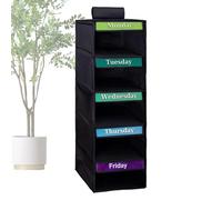 Tisujune Days Of The Week Clothes Organizer | Five-Tiered Clothing Organization and Storage,Hangable Clothes Organizer - for School Classroom Dorm Home Closet Wardrobe Door Baby Teen Girls Men Adults