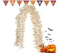 Tisujune Fall Leaves Garland - Maple Leaf Fall Decor | Autumn Decor, Table Centerpiece for Staircase Bedroom Garden Doorway Harvest Living Room