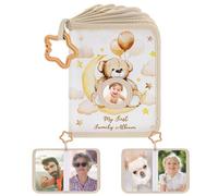 Tisujune First Family Album for Kids,Toddler Family Album Soft Cloth | Educational Bear-Themed Memory Book Keepsake for Siblings Father Sisters Girls Boys Mother