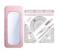 Tisujune Geometry Set | Geometry Ruler Compass Kit for School - Drafting Stationery Study Accessories for Students Teens Kids Classroom College School Engineering Architecture Art Woodworking