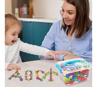 Tisujune Interlocking Blocks, Multi-Color Connect Toy, Educational Sensory Blocks for 3-6 Years Boys Girls School Classroom Kindergarten Home Travel Road Trip