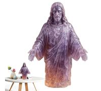 Tisujune Miniature Jesus Figurines,Resin Crystal Christ Decor | Religious Catholic Decorative Figure for Church Home Home Bedroom Baptism Shelf Prayer Altar Living Room