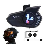 Tisujune Motorcycle Headset - Wireless Communication System | Colorful Light Noise Cancellation Voice Assistant Earphone Waterproof for Outdoor Cycling Riding Skilling Snowmobile