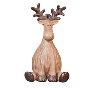 Tisujune Reindeer Christmas Decoration, Decorative Christmas Elk Statue, Cute Home Decor Moose Resin Figurine, for Living Room Bedroom Table Lockers Bookshelves Cafes Display Cabinets TV Stand