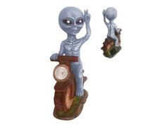 Tisujune Solar Alien Decor - Funny Outdoor Resin Figure | Solar Lamp Garden Weather-Resistant Figurine for Yard Balcony Haunted House Lawn Patio Sci-Fi Collection Display