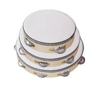 Tisujune Tambourine Instrument, 3-Piece Musical Tambourines Hand Drums for Adults, Wooden Percussion Instruments for Training Kids Festival Dance Wedding Performance Party