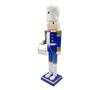 Tisujune Wooden Nutcracker Figures, Nutcracker Hanukkah Decor, White and Blue Desktop Collectible Statue for Countertop Table Shelf Fireplace
