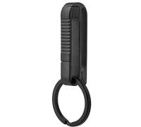 TISUR Belt Key Clip,Titanium Carabiner Key chain Ring Holder For Belt, Quick Release Detachable Keychain Clip, Updated Black Belt Clip W02, Medium