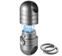 TISUR Magnetic Quick Release Keychain,Titanium Detachable Rotatable Key Chain Connector, Magnetic Key Holder with 2 Key Rings, Grey Ti Connector+2pcs Ti Key Ring, S