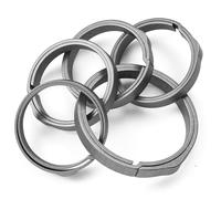 TISUR Titanium Key Rings for Keychain, Side-Pushing Key Chain Rings, Heavy Duty, Grey, 27mm+4x22mm, Medium