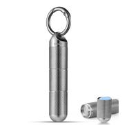 TISUR Titanium Keychain Pill Holder Small Metal Pill Case, Pill Organizer Portable Waterproof Pill Container, Travel Pill Bottle Box for Purse (Small-0.51in 3 Separate Compartments)