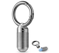 TISUR Titanium Keychain Pill Holder Small Metal Pill Case, Pill Organizer Portable Waterproof Pill Container, Travel Pill Bottle Box for Purse (Tiny-0.39inch)