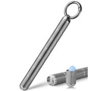 TISUR Titanium Keychain Pill Holder Small Metal Pill Case, Pill Organizer Portable Waterproof Pill Container, Travel Pill Bottle Box for Purse (Tiny-0.39in 7 Separate Compartments)