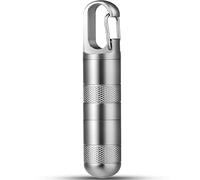 TISUR Titanium Keychain Pill Holder,Small Travel Pill Box Case,Waterproof Portable Pocket Pill Container for Men Purse (Gray Titanium Medium - 2.16 inch)