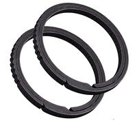 TISUR Titanium Keychain Rings, Split Side Pushing Key Rings Heavy Duty Black Key Ring For Key Chain Carabiner Dog Tag Ring, 2pcs Black Large Titanium Key Rings, Large