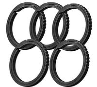 TISUR Titanium Keychain Rings, Split Side Pushing Key Rings Heavy Duty Black Key Ring For Key Chain Carabiner Dog Tag Ring, 5pcs Black Large Titanium Key Rings, Large