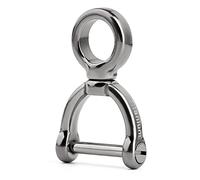 TISUR Titanium Swivel D-Rings with Screw Shackle Horseshoe U Shape Key Ring DIY with Rotated Link Leather Craft Purse 1 pcs, Silver, S