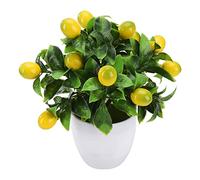 TITA-DONG Artificial Lemon Tree Plant Decor, Artificial Lemon Potted, Fake Green Pot Plants Flowers Ornaments Mini Potted Lemon Tree Fake Lemon for Home Office Decorations(Yellow)