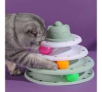 TITA-DONG Cat Ball Track, 3 Tiers Turntable Kitten Cat Ball Tower Cat Toy Roller, Interactive Kitten Fun Mental Physical Exercise Puzzle Kitten Toys for Cat Hunting Chasing Exercise