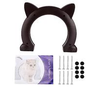 TITA-DONG Cat Door Interior Door, Cat Pass Through Door Pet Door Hidden Litter Box Pet Door, Secure Pet Proof Gate Latch, Easy DIY Setup, Secured Installation for Cats, Kitties and Small Dogs (Brown)
