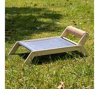 TITA-DONG Cat Hammock, Mini Beach Chair, Sisal Scratcher, Wood Frame, Canvas Material, Small/Medium Size