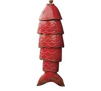 TITA-DONG Creative Metal Koi Fish Garden Wind Chime Home Ornaments, Colored Koi Fish Wind Chime,Distressed Koi Fish Ornament Metal Koi Fish Wind Chime for Outdoor Garden Home Decor(red)