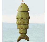 TITA-DONG Creative Metal Koi Fish Garden Wind Chime Home Ornaments, Colored Koi Fish Wind Chime,Distressed Koi Fish Ornament Metal Koi Fish Wind Chime for Outdoor Garden Home Decor(yellow)