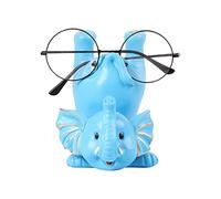 TITA-DONG Cute Elephant Eyeglass Holder, Creative Animal Glasses Holder, Decorative Glasses Stand, Eyeglass Retainer Glasses Holder Elephant Sculptures Home Décor Pet Resin Crafts Office(Light blue)