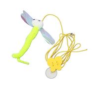 TITA-DONG Hanging Door Interactive Cat Toys, Retractable Dragonfly Cat Feather Teaser Wand Toy with Elastic Rope and Ringing Bell for Kittens