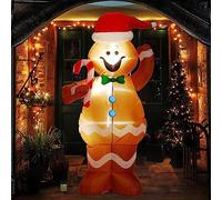 TITA-DONG Inflatable Christmas Decoration 150cm Gingerbread Man, Cute Christmas Blow Up Yard Decorations Gingerbread Man, Inflatable Gingerbread Man for Garden Lawn Xmas Decor(UK plug)