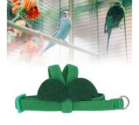 TITA-DONG Pet Parrot Bird Harness Leash, Elastic Rope with Green Adjustable Harness Cute Wing, Bird Flying Clothes with Rope Parrot Flight Suit with Leash for Parakeets Cockatiels Conures Budgies(XS)