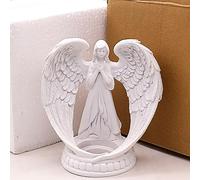 TITA-DONG Prayer Angel Candlestick, Angel Wings Tealight Holder with Stand, Praying Angel Candle Holder Pure White Wing Angel Prayer Statue for Living Room Dining Room Wedding Decoration(7x7.5cm)