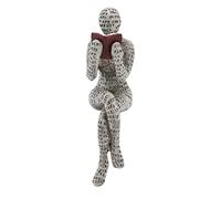 TITA-DONG Resin Reading Woman Figurine, Thinker Statue Modern Abstract Art Sculpture Resin Collectible Reading Figurines, Various Styles Available Reading Woman Sculpture for Livingroom Bookshelf(D)