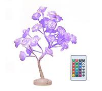 TITA-DONG Rose Lamp, Light Up Rose Flower Lamp with Remote Control, 16 Color Changing Flower Desk Lamps for Girls Bedroom Decor, USB Battery Power LED Tree Light for Wedding Home Decor (#1)