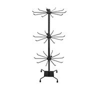 TITA-DONG Rotating Jewelry Display Holder, 3 Tier Rotating Necklace Holder Rack Fashion Counter Jewelry Tree Stand Display Organizer for Necklace Bracelet Earring Ring(Black)