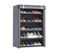 TITA-DONG Shoes Rack, Shoe Storage Organizer Cabinet with Dustproof Fabric Cover, Large Shoe Rack Shoe Storage Organizer Cabinet Tower for Closet Bedroom Entryway(6 Tier 5 Grids Grey)