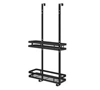 TITA-DONG Shower Caddy Hanging, Bathroom Hanging Shower Shelf, 2 Tier Over Door Shower Caddies, No Drill Shower Storage Rack, Shower Organzier for Bathroom Towel, Bath Ball, Shampoo, Black