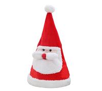 TITA-DONG Singing Dancing Christmas Hat, Flashing Light Santa Claus Cap, Plush Velvet Christmas Cap in Traditional Red White Party Hat for Christmas New Year Party Supplies Xmas Gifts(#1)