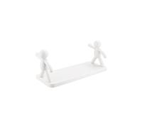 TITA-DONG Villain Wall Hanging Rack Punching Free Humanoid Storage Shelf, 2 Pack Floating Shelf Bathroom Wall Shelf with Cute Doll, Punching Free Bathroom Storage Rack, 13.4X5.5X2.4 Inch(white)