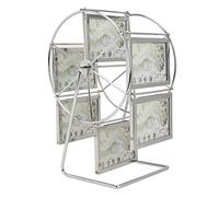 TITA-DONG Vintage Ferris Wheel Family Pictures Frames, Rotating Picture Frame, Metal Rotating Wheel Picture Photo Frame, Multi Photo Frame Wedding Photography Studio Decor for 5x3.5in Photo