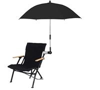 TITA-DONG Water Proof Chair Umbrella with Clamp, 32 Inch UV Protection Beach Chair Umbrella, Universal Adjustable Beach Chair Umbrella for Beach Chair Stroller Wheelchair Patio(Black)