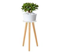 TITA-DONG Wooden Small Round Side Table Plant Stand, Plant Stool Flower Stool Display Stool, Modern Flower Potted Holder Rack, Indoor Tall Planter Holder for Office Room Indoor Outdoor Decor(20*42)