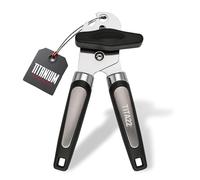 TITA22™ Titanium Coated Manual Tin Opener - Heavy Duty Stainless Steel with Titanium Coating, Ultra Sharp, Ergonomic Soft Grip Handles - Smooth Edge, Safe & Durable Kitchen Tool