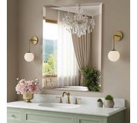 TITAMEG 20x30 Inch Frameless Wall Mirror with 1" Beveled Edge, Frameless Rectangle Mirror for Bathroom, Vanity, Living Room