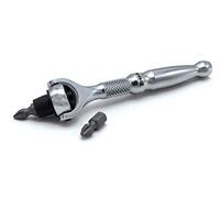 Titan 11318 1/4-Inch Drive x 4-Inch 90-Tooth Swivel Head Micro Ratcheting Bit Driver - Silver