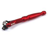 TITAN 11320 1/4-Inch Drive x 4-Inch 90-Tooth Swivel Head Micro Ratchet - Red
